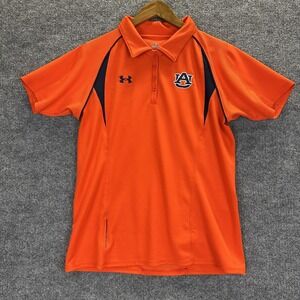 Auburn Tigers Shirt Womens Large Orange NCAA Golf Under Armour HeatGear Polo